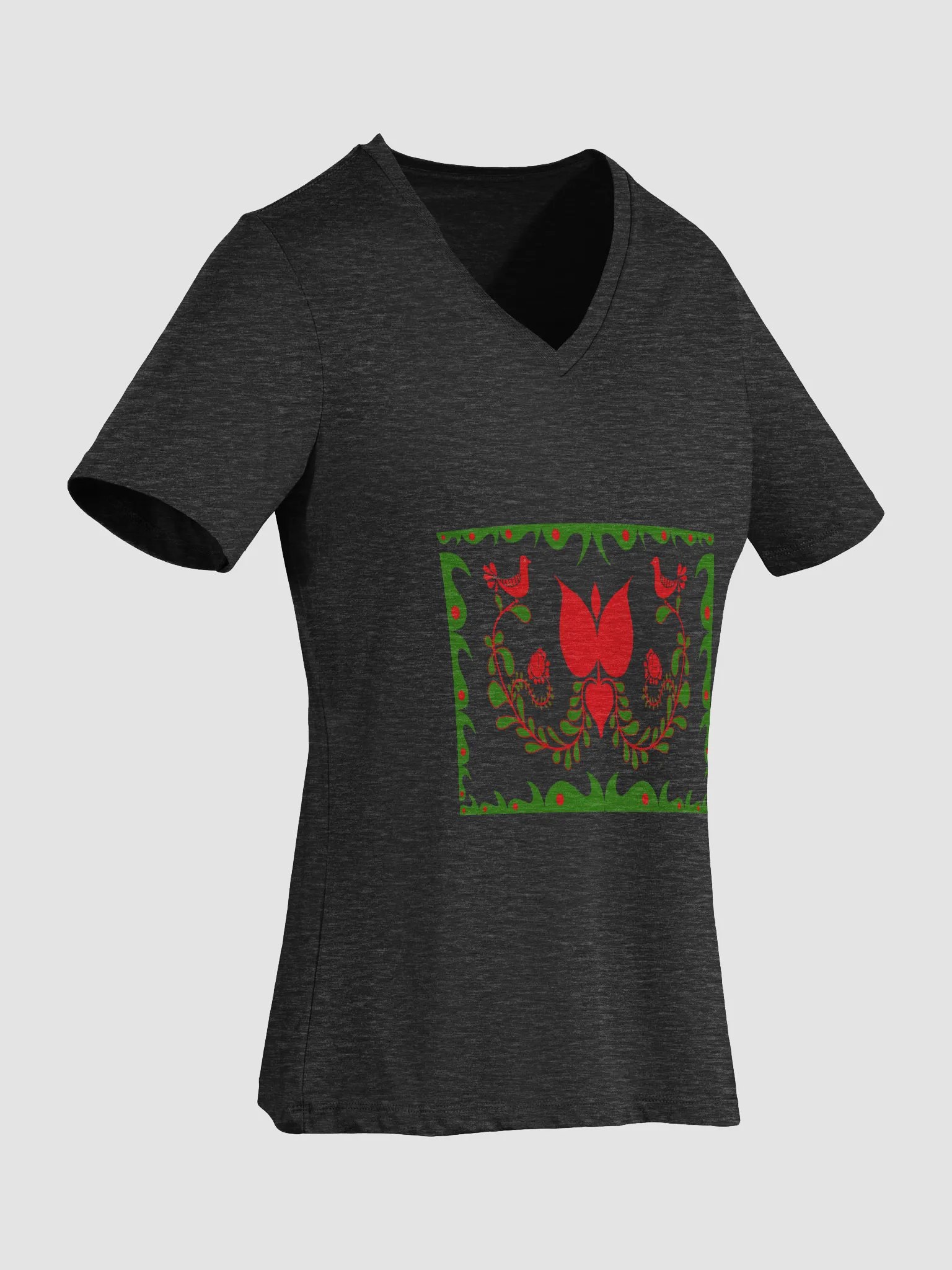 Hungarian Floral Bliss Women's V-Neck Tee product image (2)