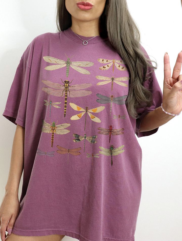 Various Types of Dragonflies T-Shirt | Vintage-Style Goblincore and Fairycore Shirt for Entomology and Insect Enthusiasts product image (1)
