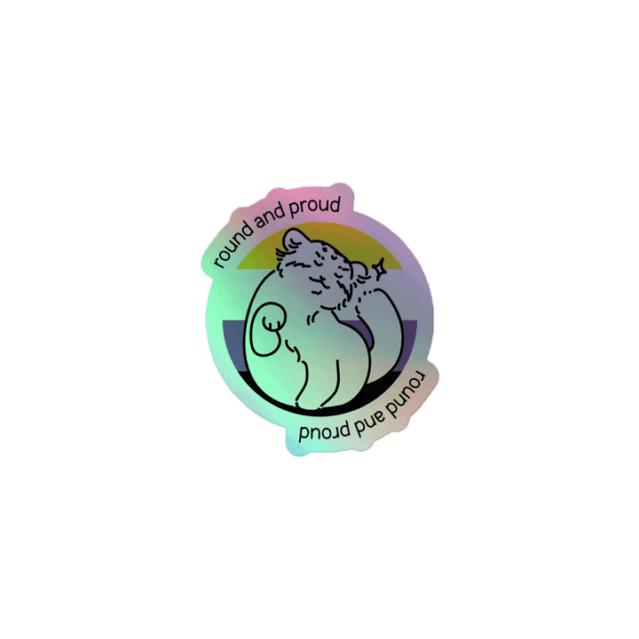 Round and Proud Manul Holo Sticker - Nonbinary Flag Version product image (1)
