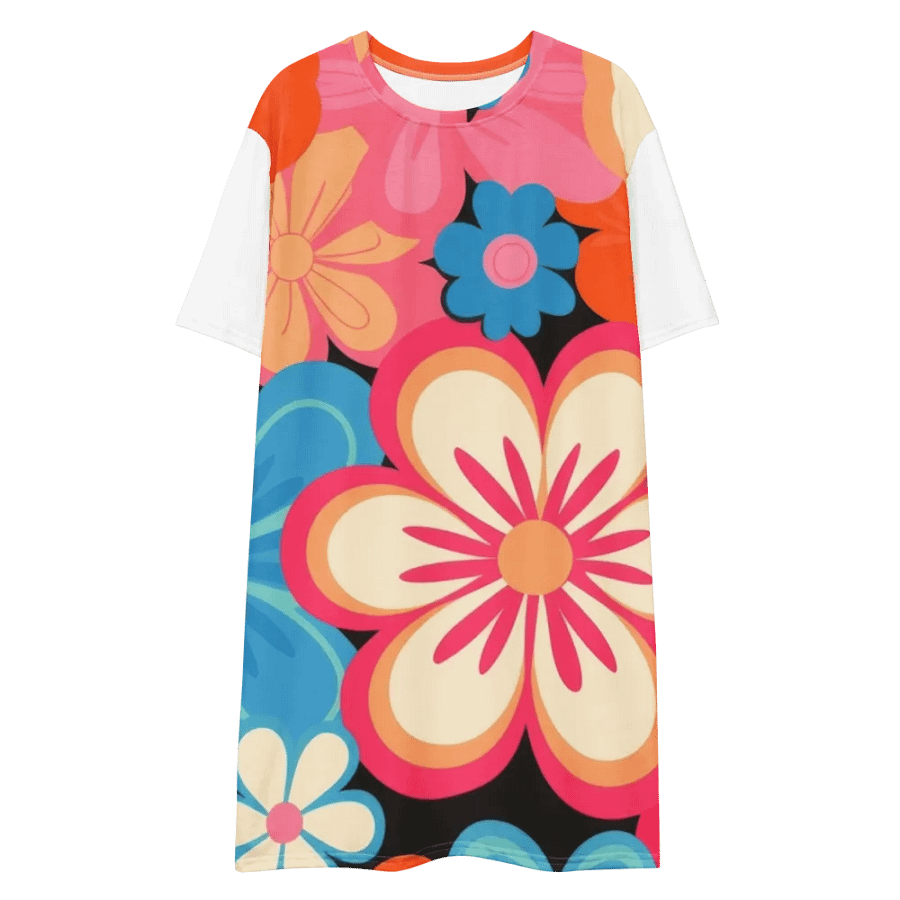 Retro Floral Fantasy T-Shirt Dress product image (9)