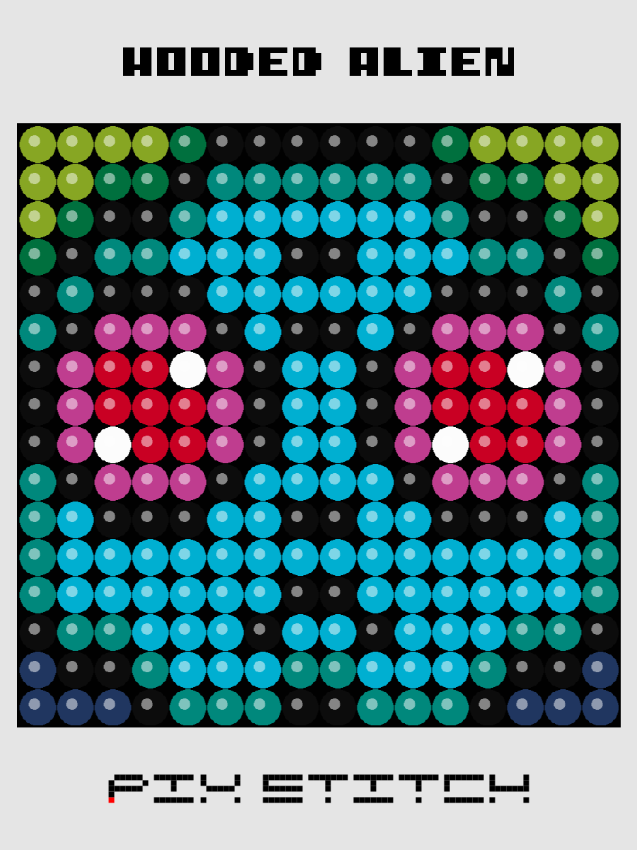 Hooded Alien Pixel Art product image (1)