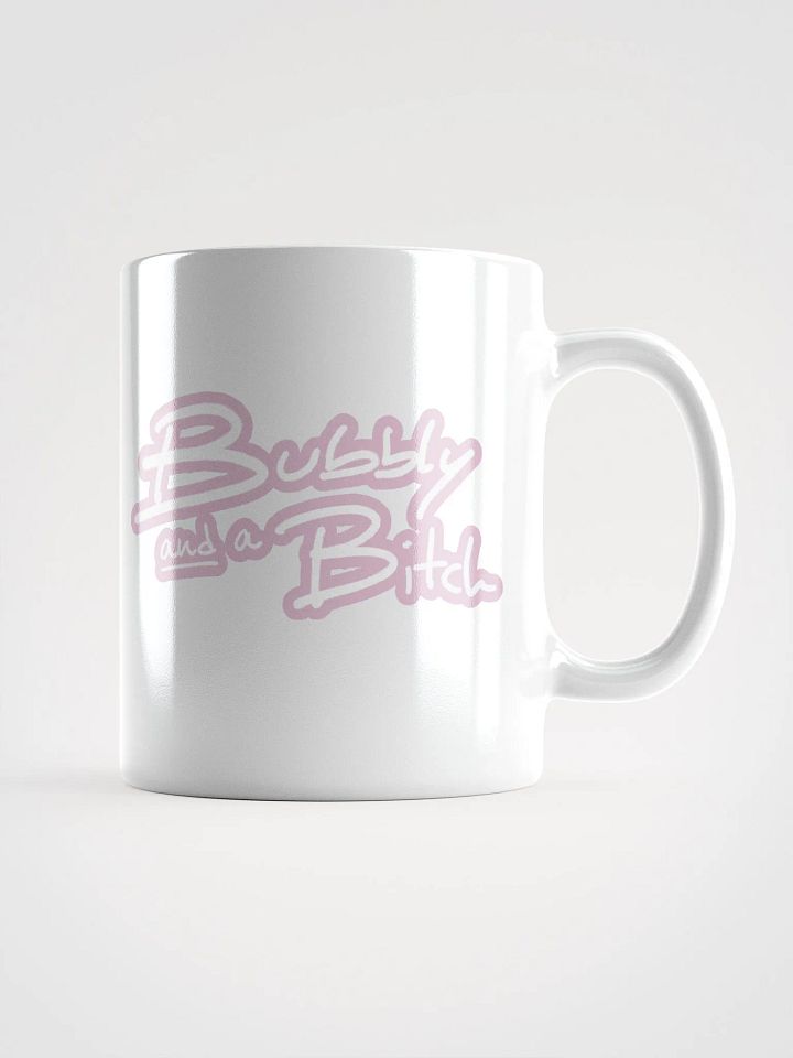 Bubbly and a B*tch (lined design, #E1B9CE) glossy white mug product image (1)
