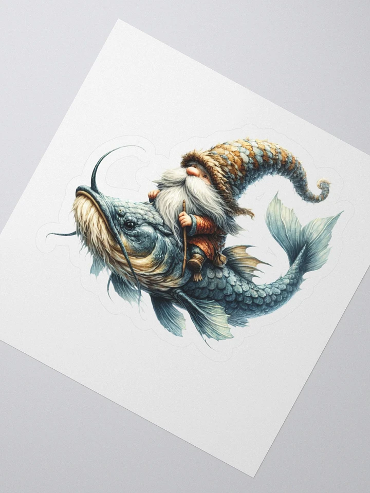 Gnome Fish Fantasy Kiss Cut Stickers product image (2)