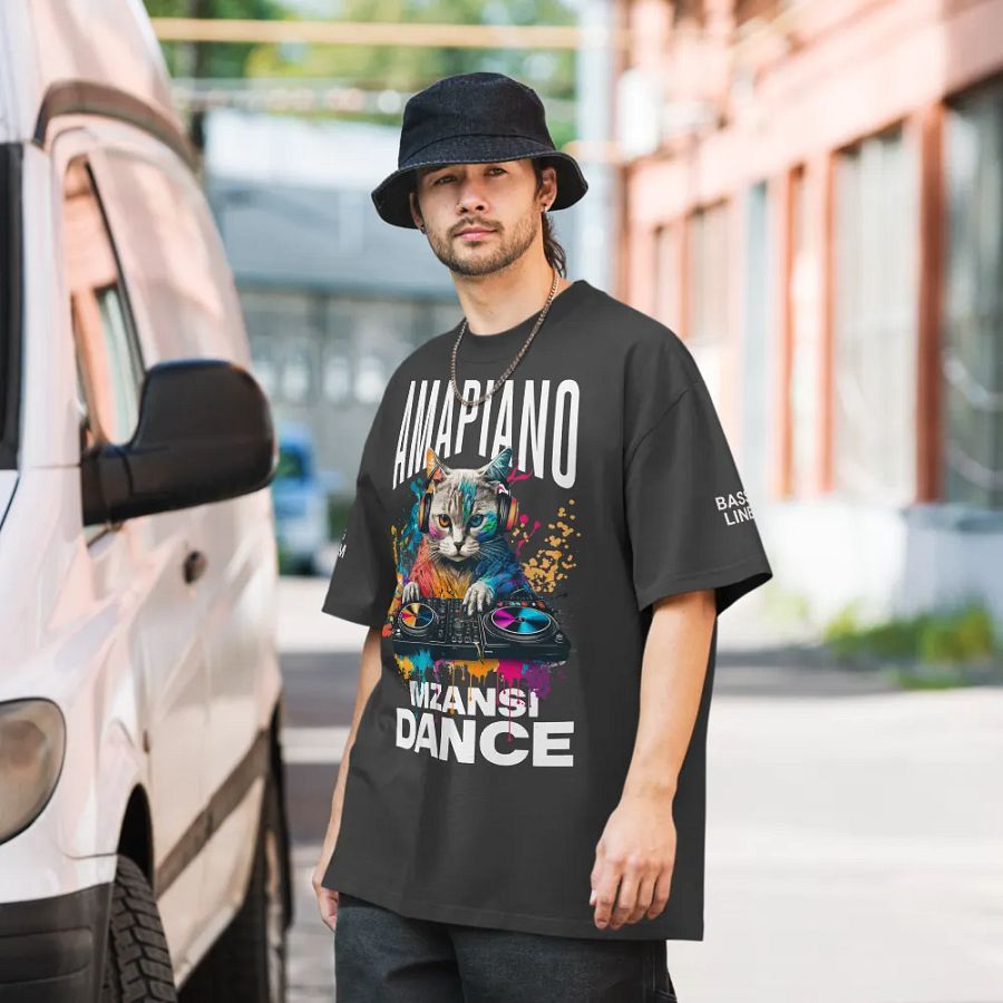 Amapiano Oversized Premium Oversized Faded T-Shirt product image (6)