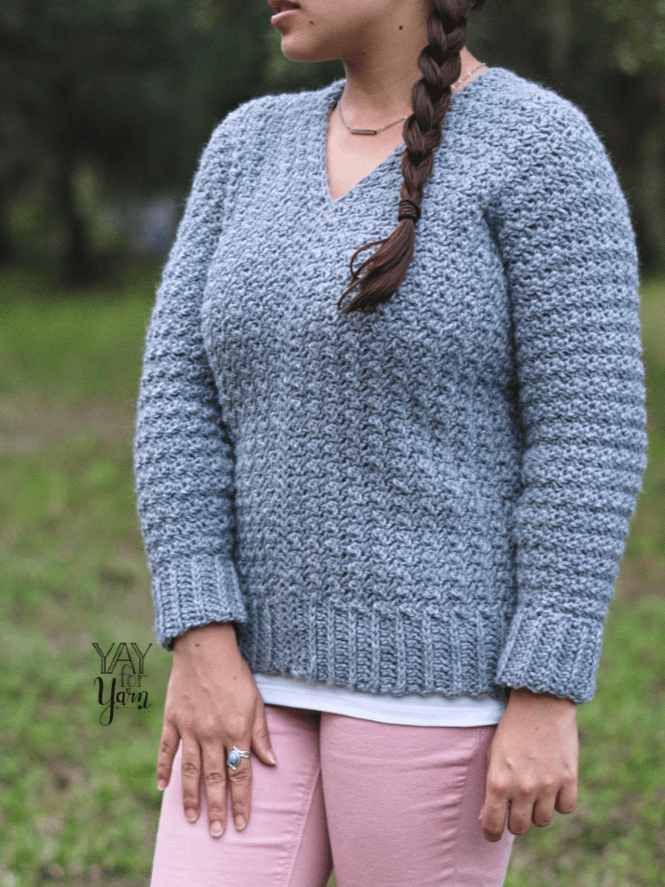 Textured Pullover - PDF Crochet Sweater Pattern & Video Tutorial product image (3)