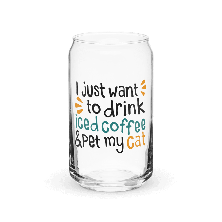 Iced Coffee & Cat - Can-Shaped Glass product image (1)