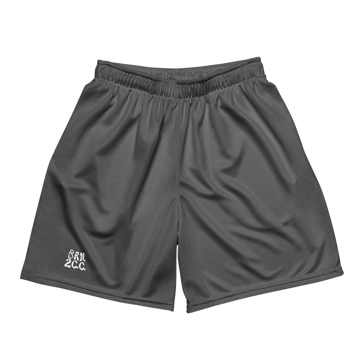 Women's | BRN.2C.C.™ Mesh Shorts | Coastal Cool Meets Sporty Style | Recycled Unisex Activewear 🌊🔥| White Logo on Grey product image (2)