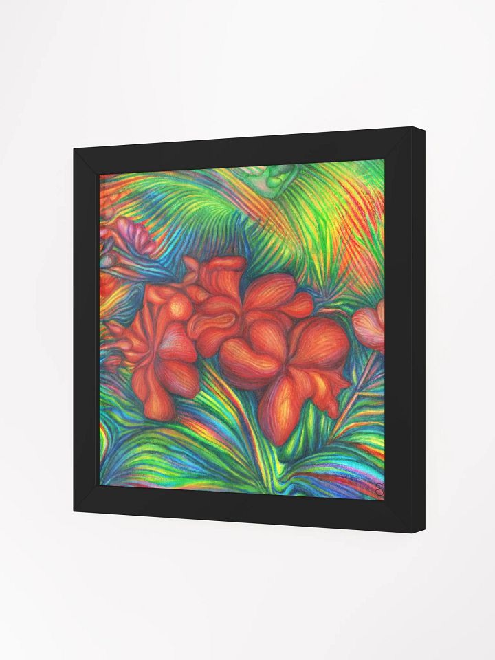 Vibrant Ayous Wood Framed Matte Poster - Tropical Red Flowers product image (25)