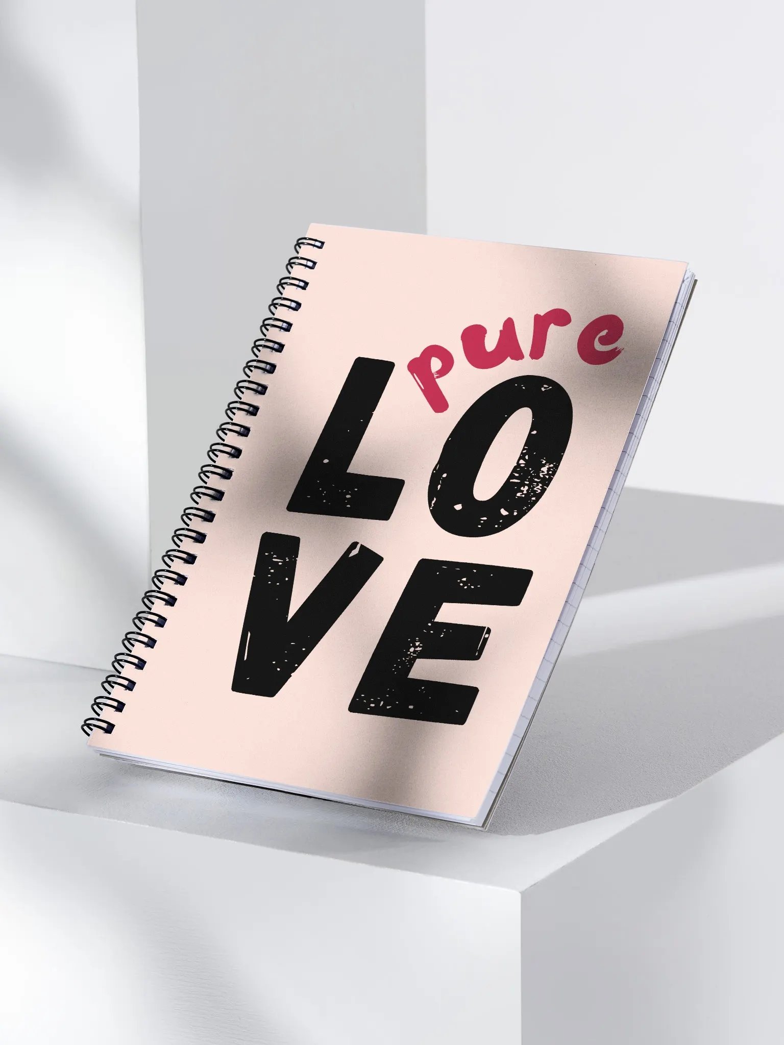 Pure Love on peach Background Notebook product image (2)