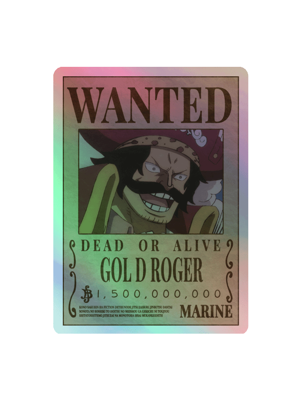 Gol D. Roger Wanted Holographic Sticker Sheet product image (4)
