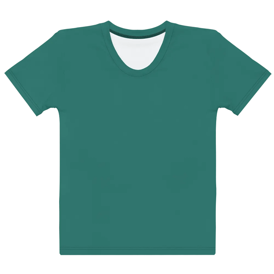 Plain Medium Teal Green True Summer Women's Crewneck Polyester Heavyweight Premium T-Shirt by Treasure Pie product image (10)