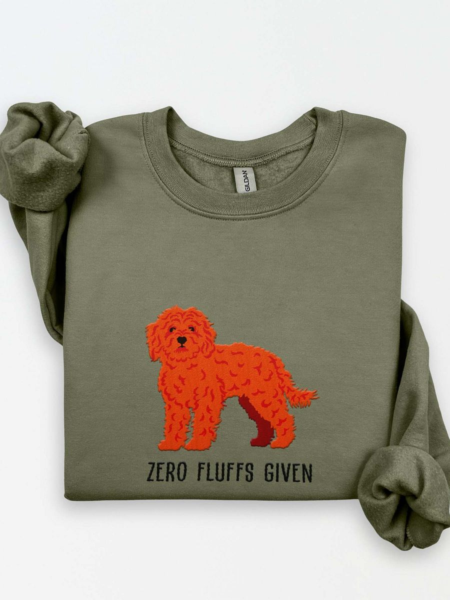 Zero Fluffs Given Sweatshirt (Embroidered) of a Cockapoo(Red) product image (1)