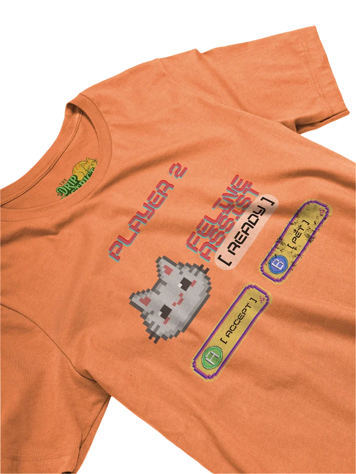 Player 2: Feline Co-Op Gamer Tee – Cat Lover Casual Crewneck T-Shirt product image (1)