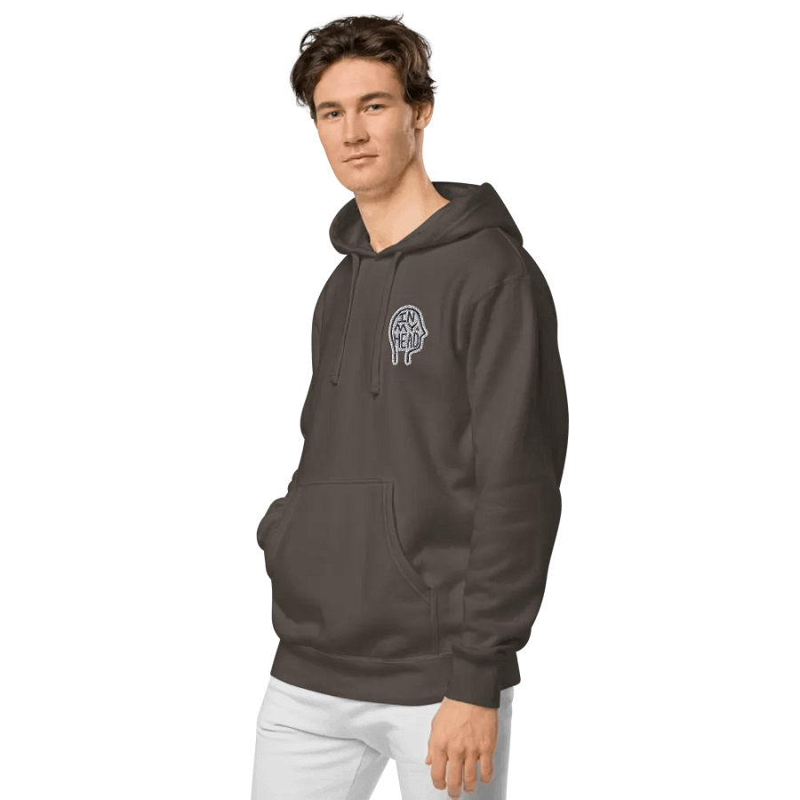In My Head (L.C. navy bubble design) embroidered pigment hoodie product image (4)