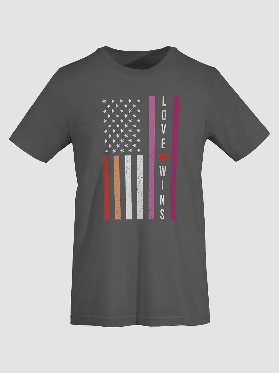 LGBTQ Lesbian Pride Love Wins USA American Flag T-Shirt product image (21)