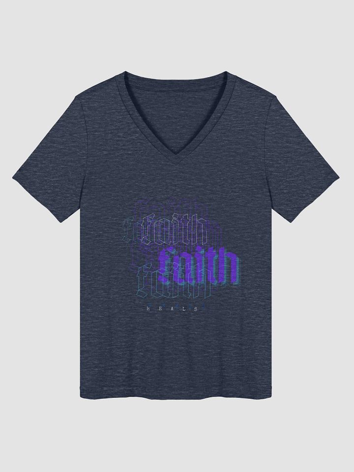 "Faith Heals" Celestial Wings Relaxed V-Neck Tee product image (3)
