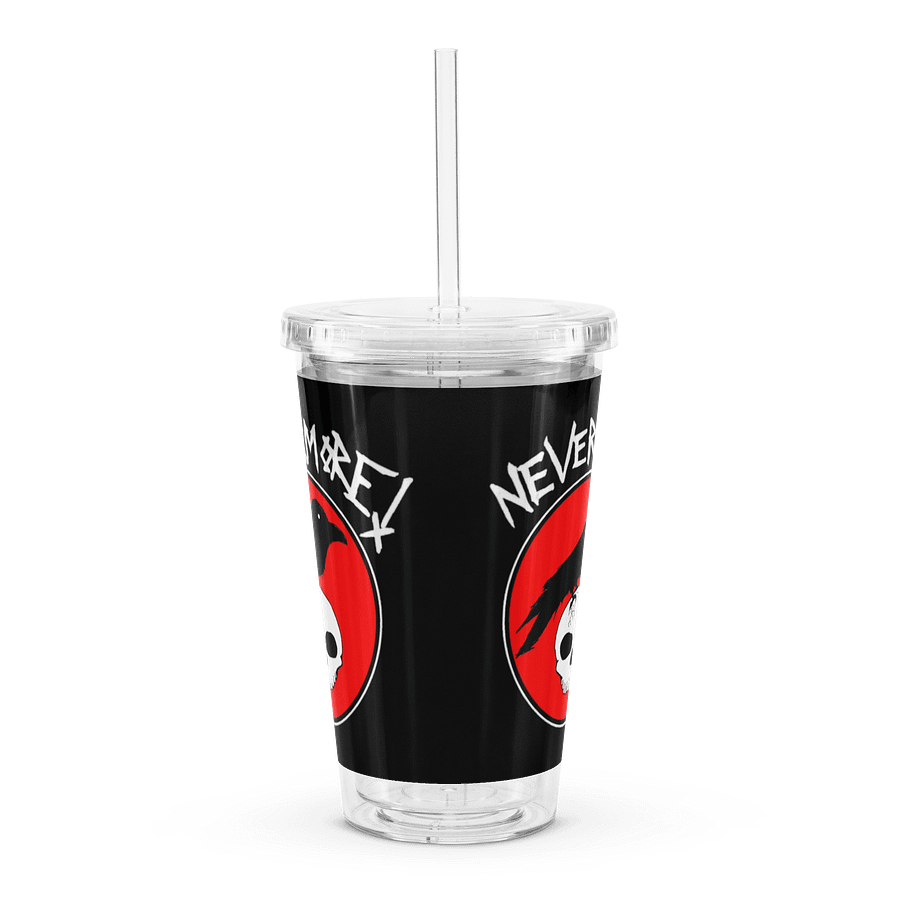 "Nevermore" Clear Plastic Tumbler With Straw product image (2)