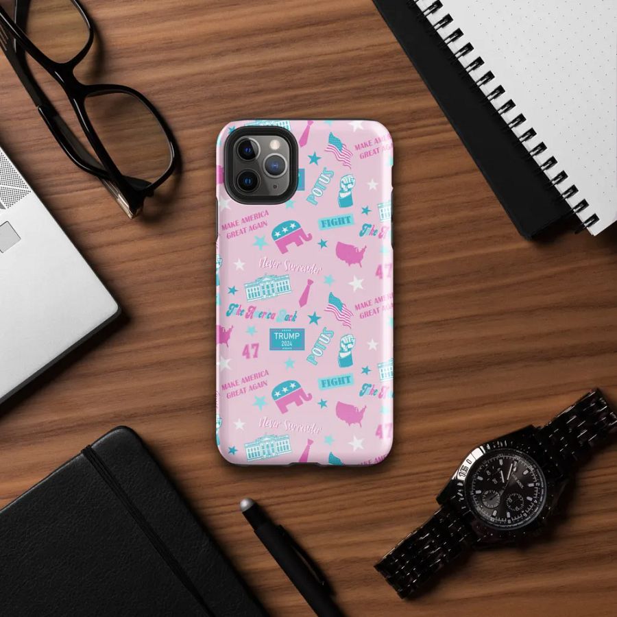 Trump 2024 Election-Themed Patriot Make America Great Again Pink Pattern Phone Case for iPhone product image (39)