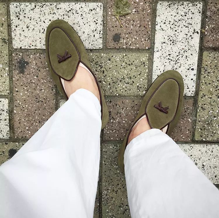 Handmade Genuine Suede Leather Dark Brown Slip On Loafer Dress Shoes For Men product image (1)