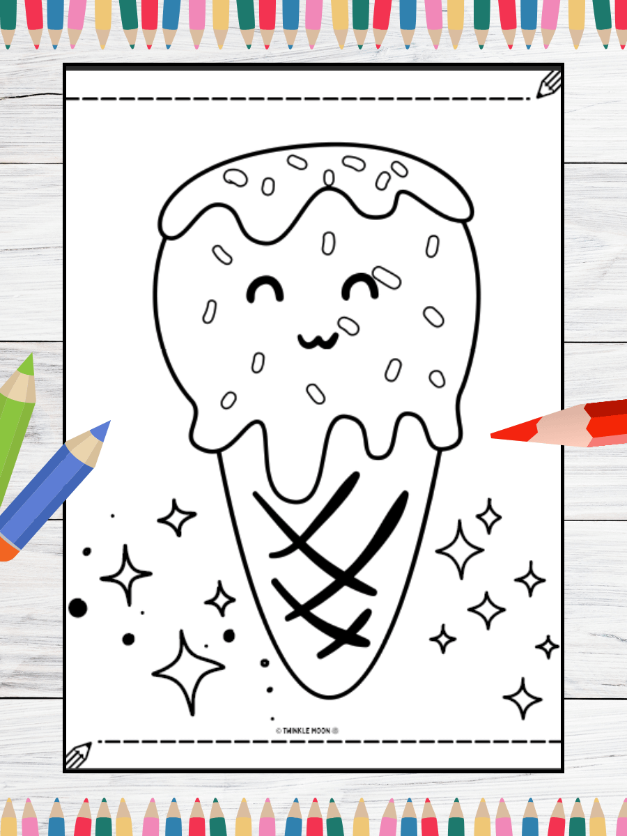 20 Cute Kawaii Food Coloring Pages#3 (PDF Coloring Pages) product image (5)