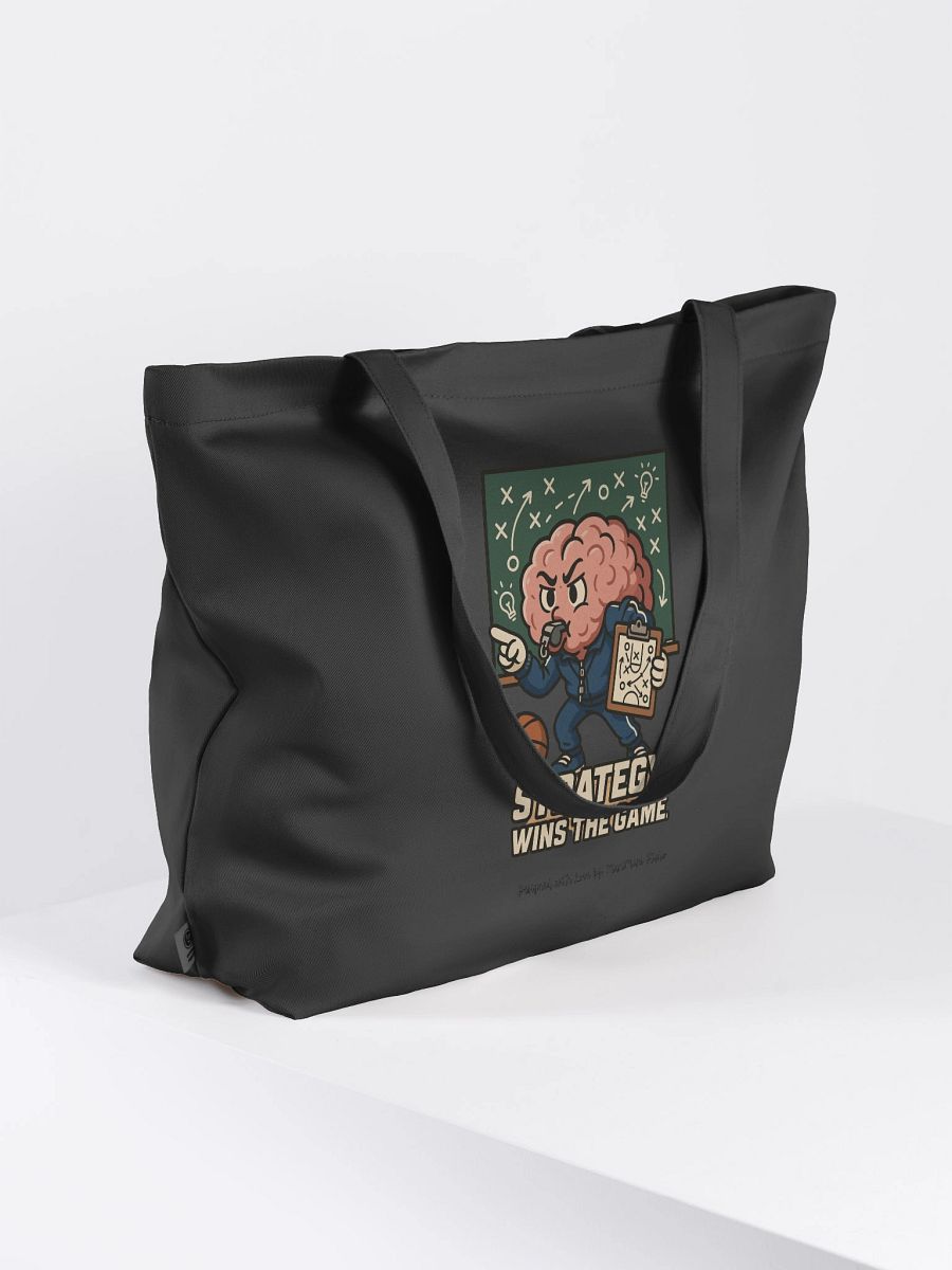 Strategy Wins The Game - Kawaii Brain Character Organic Cotton Tote Bag (Double-Sided Print) product image (4)