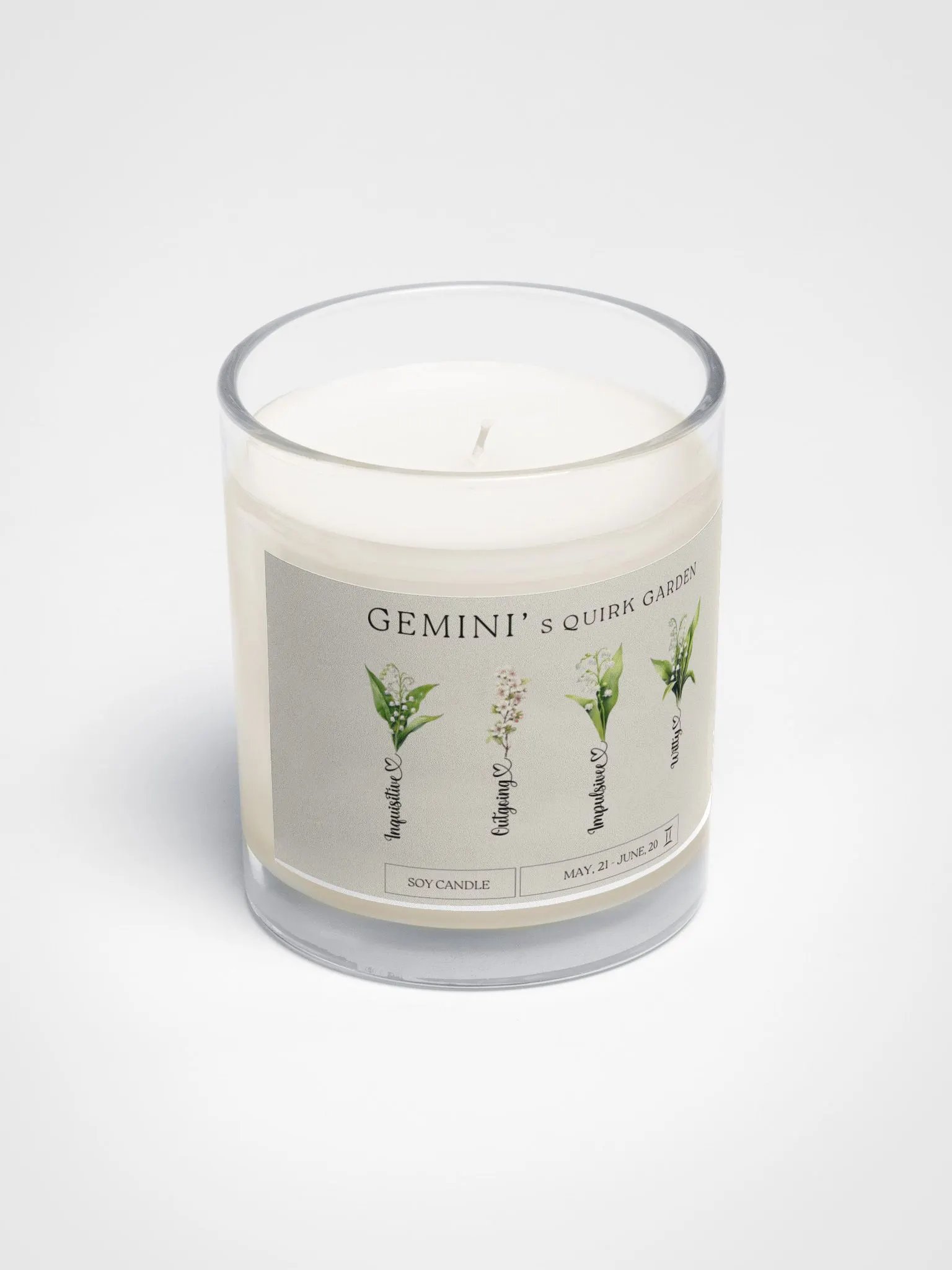 Month Flower Gemini Vegan Soy Wax Candle product image (3)