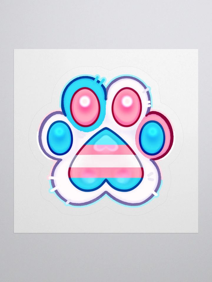Trans Pride Paw Print Kiss Cut Stickers product image (1)