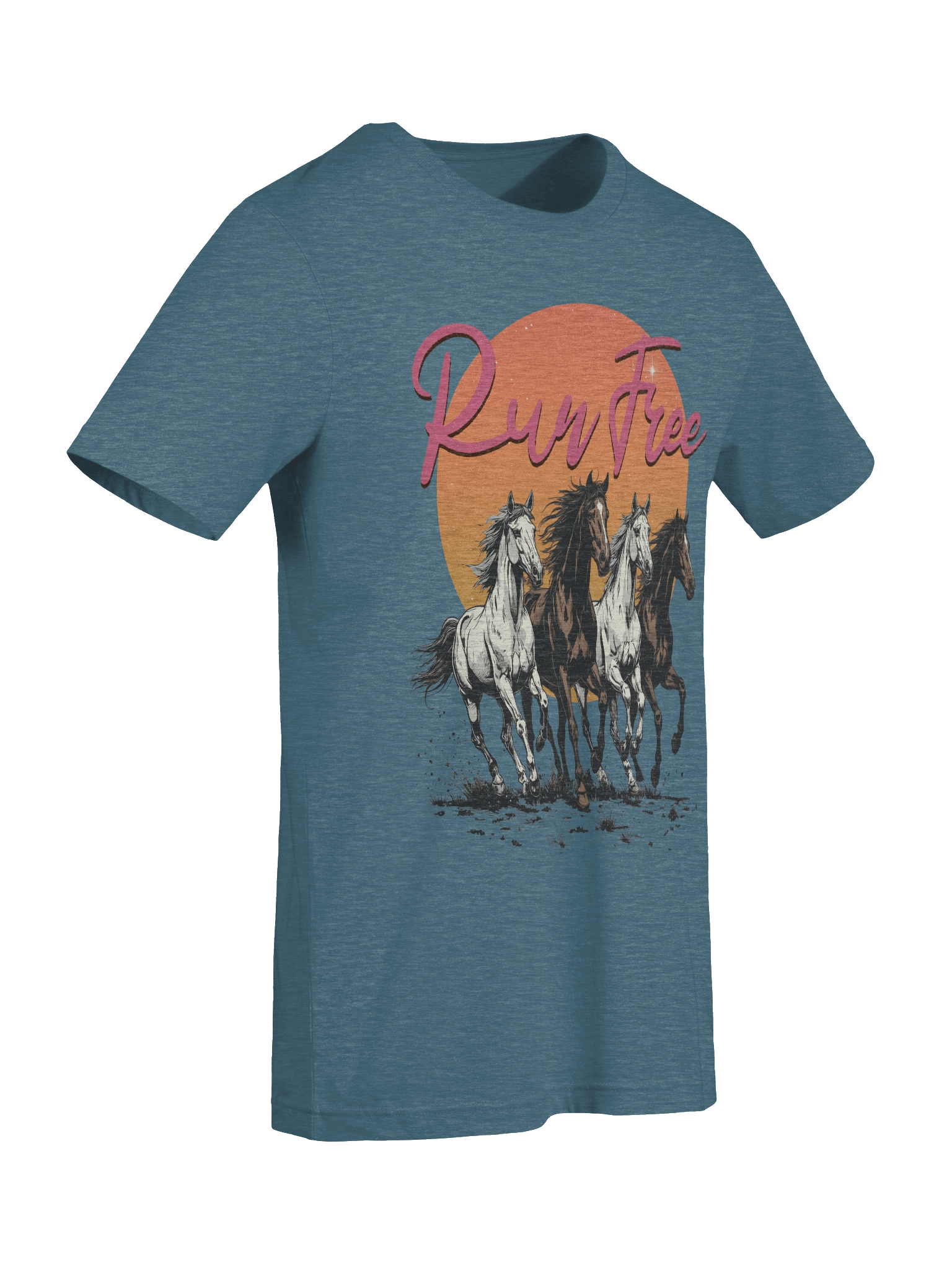 The "Run Free" Retro Horses Bella T-Shirt product image (34)