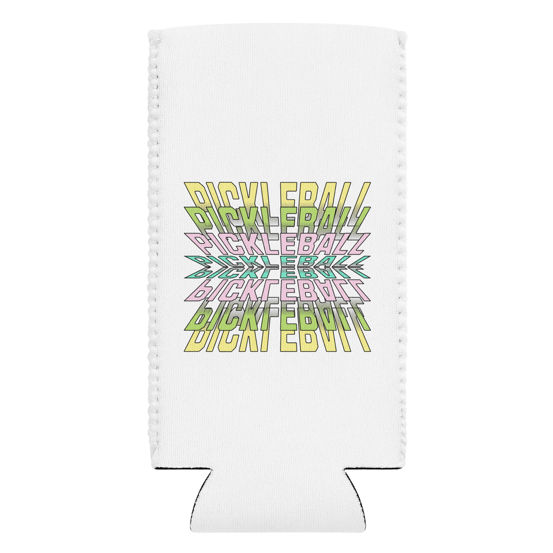 Pickleball Stacked Reflective Coozie Can Cooler product image (1)