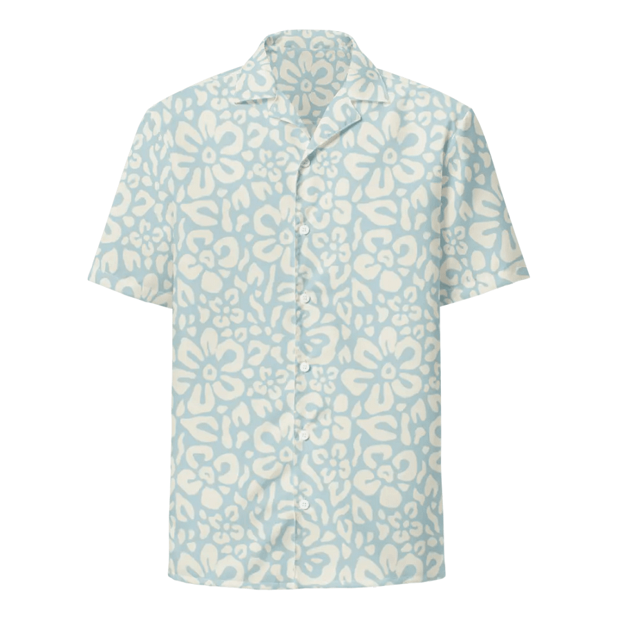 Soft Blue Floral Hawaiian Shirt product image (1)