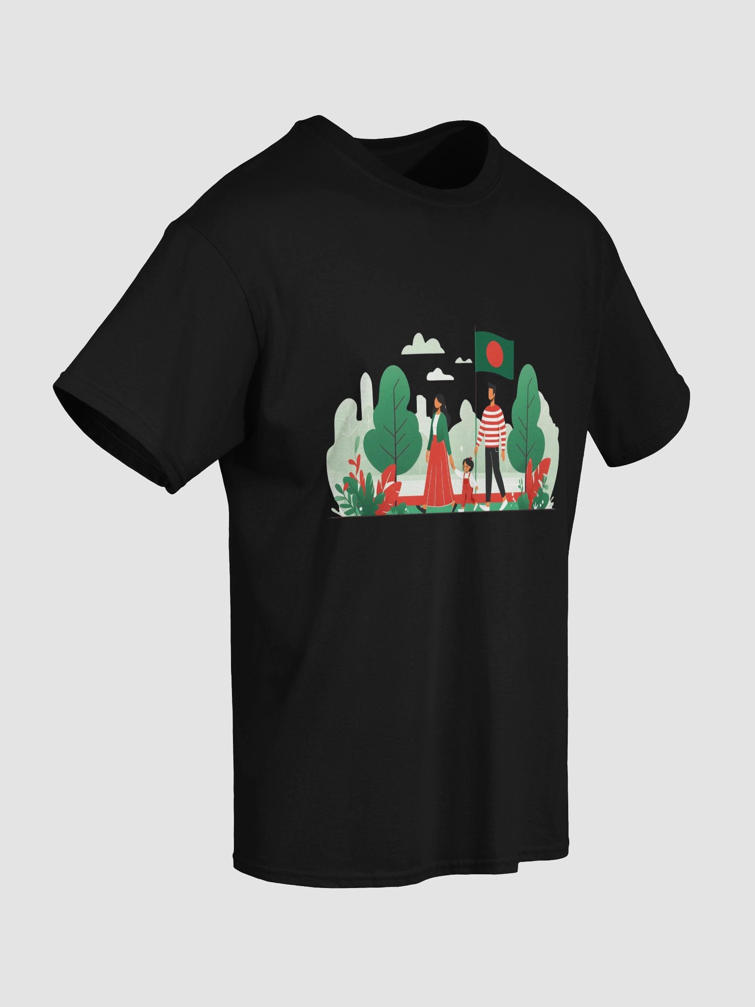 Bangladeshi Family Walking in Park – T-Shirt product image (5)