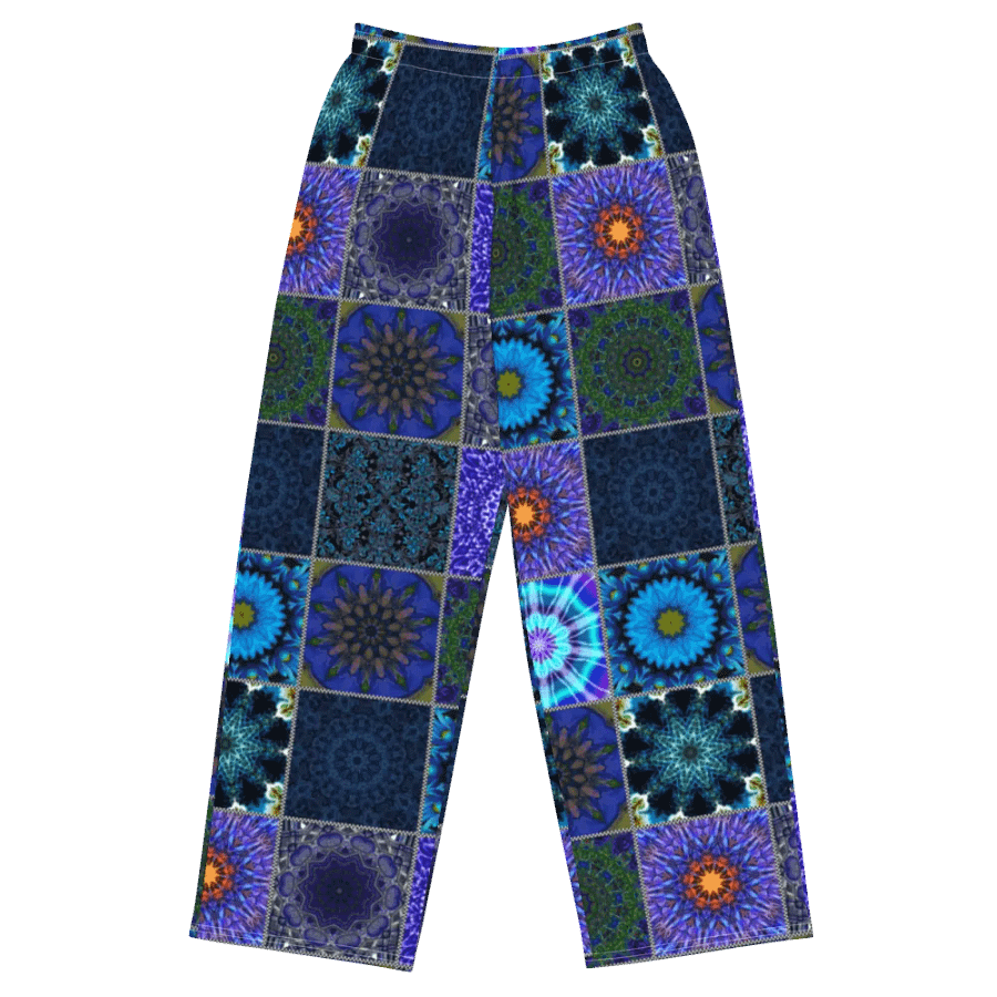 Blue Crazy Quilt Wideleg Pants product image (2)