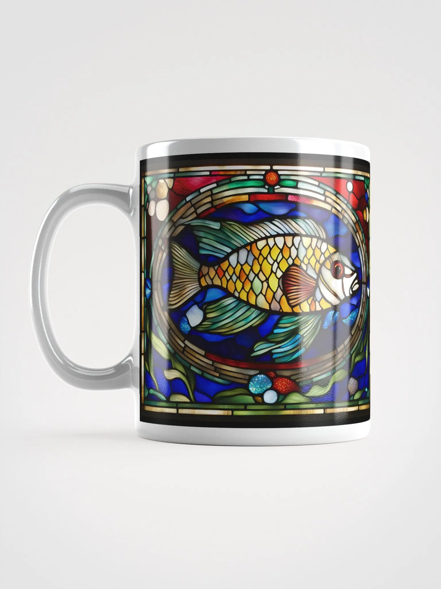 #004 - Long-Finned Bubble Ram Stained Glass Mug product image (6)