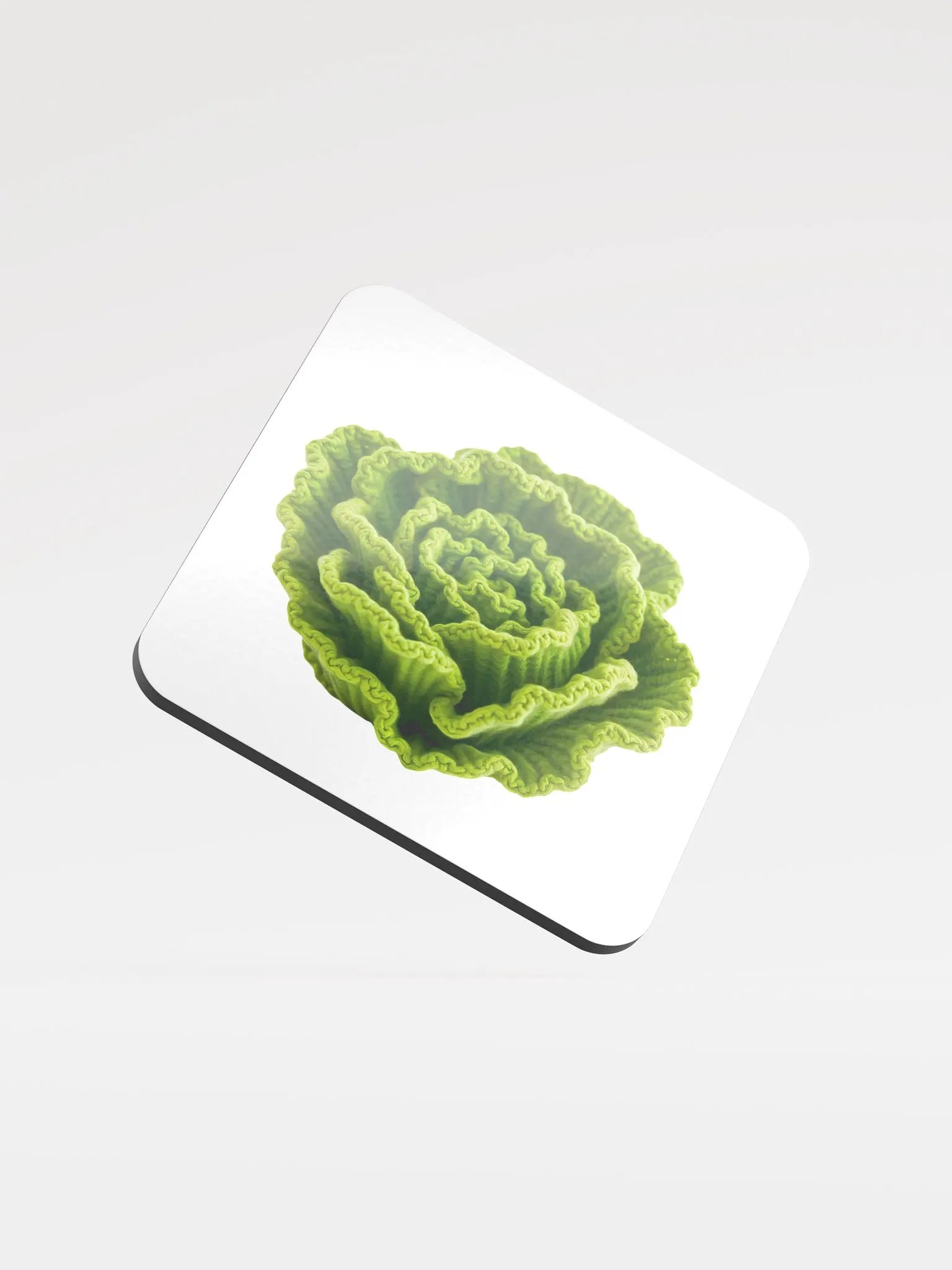 CozyAvocado Glossed Cork Coaster Lettuce #1 product image (1)