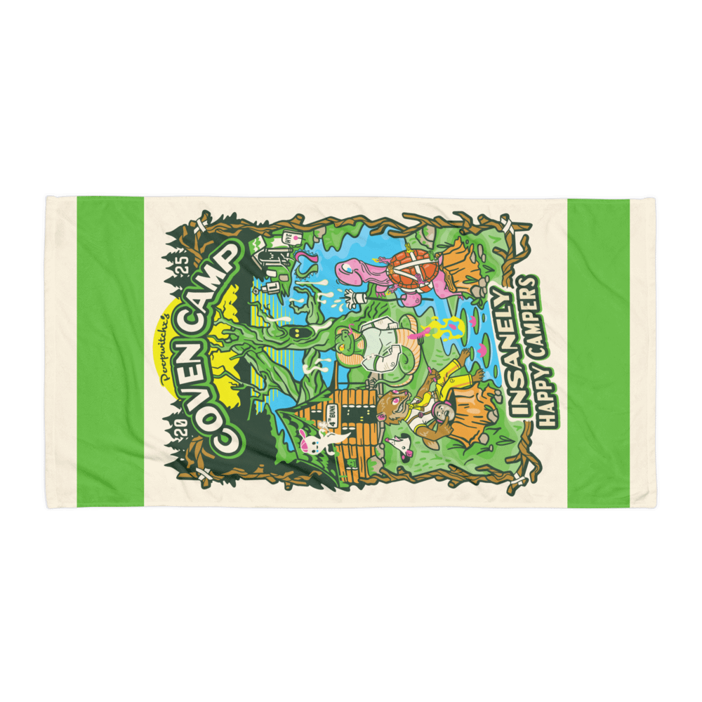 Coven Camp 25 - Green Insanely Happy Towel product image (1)