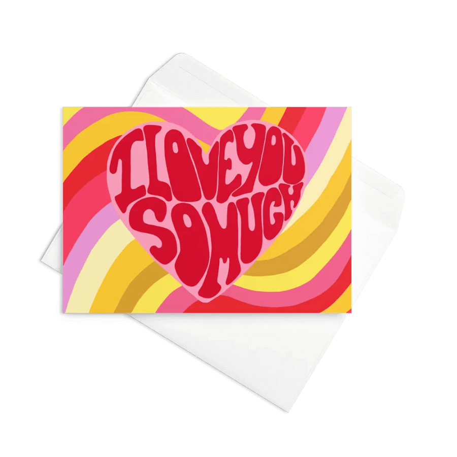 I Love You So Much retro landscape greeting card product image (12)