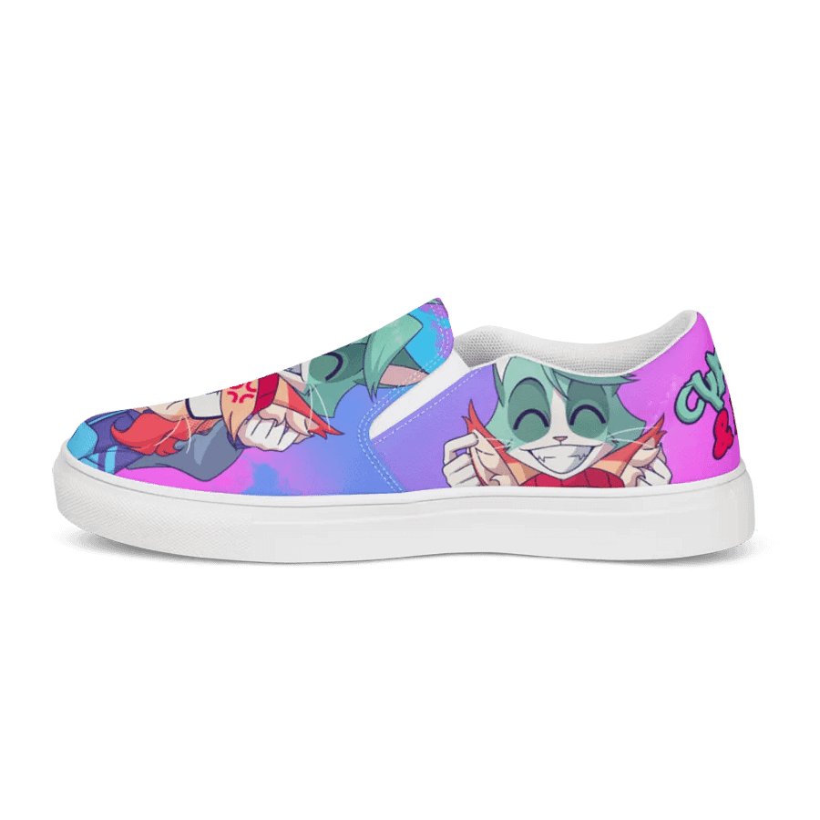Cyan Teasing Alice's Ears Men Slip-On Canvas Shoes product image (9)
