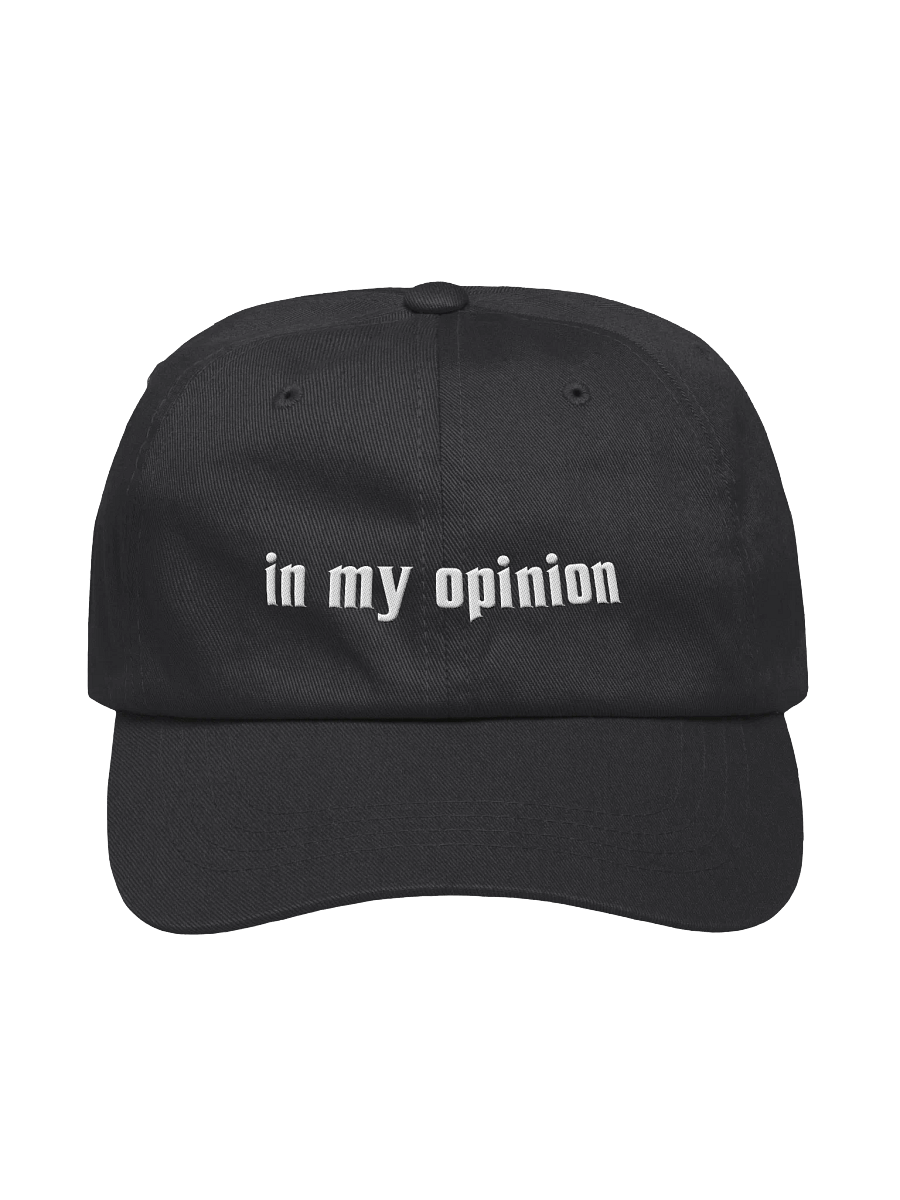 "in my opinion" white embroidery baseball hat product image (1)