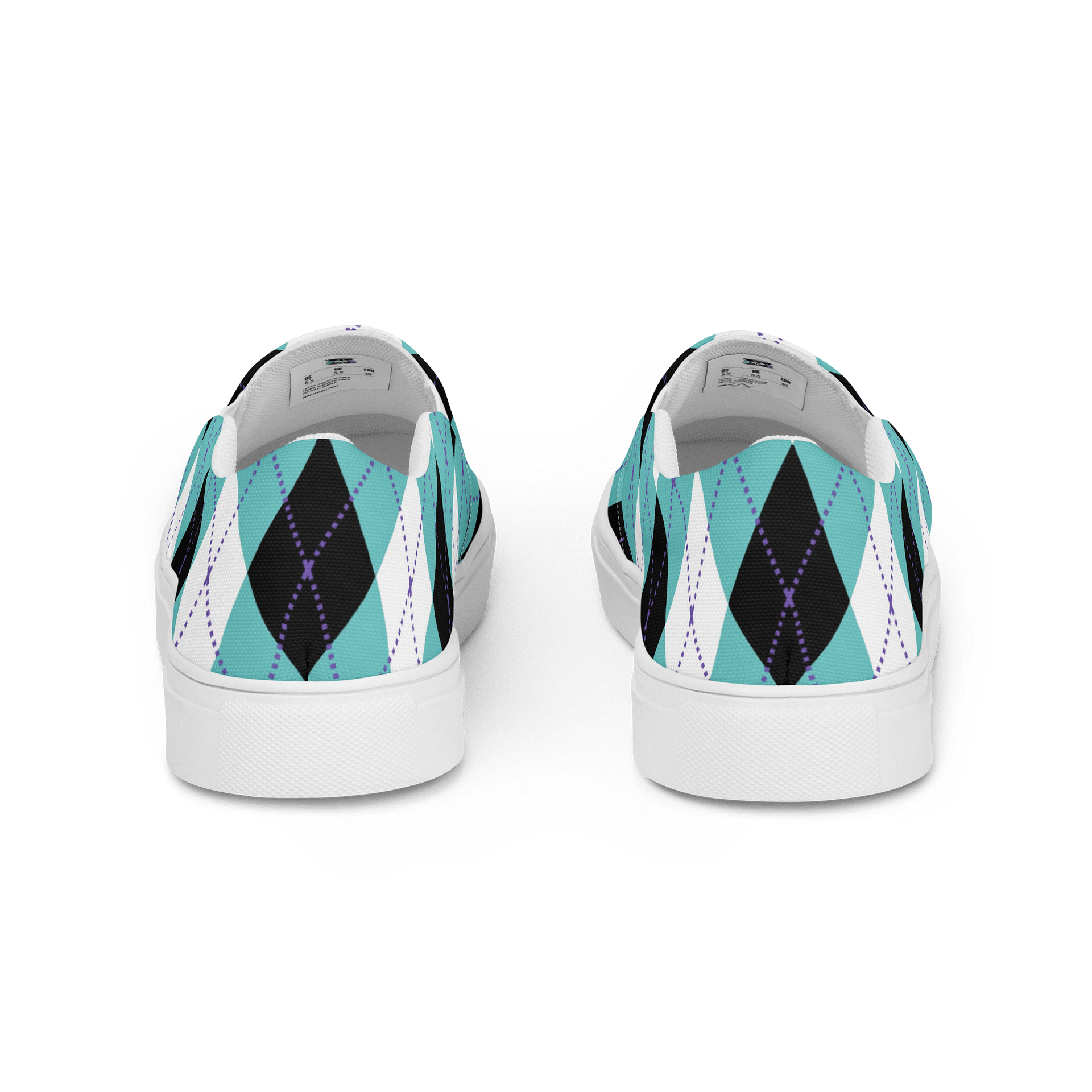 Teal Argyle Men's Slip-On Shoes product image (4)