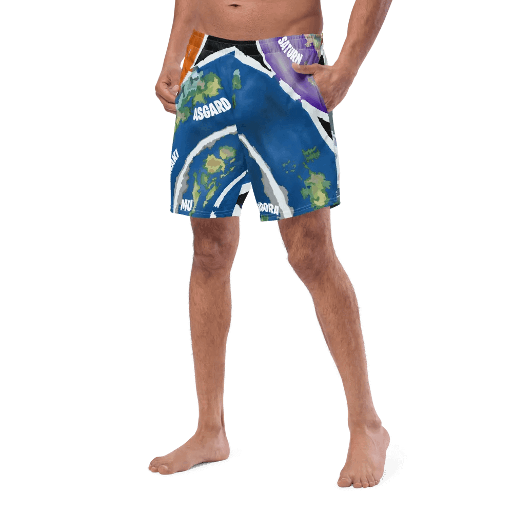 All-Over Print Swim Trunks Beyond The Ice Wall Map product image (5)