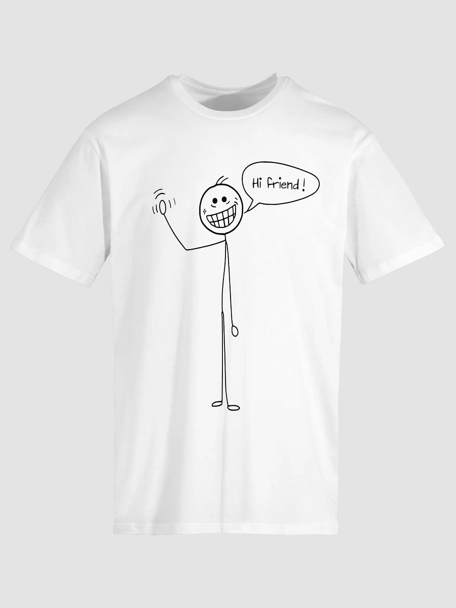 "Hi Friend!" Stick Figure T-Shirt – Funny Hand-Drawn Cartoon Tee. product image (3)