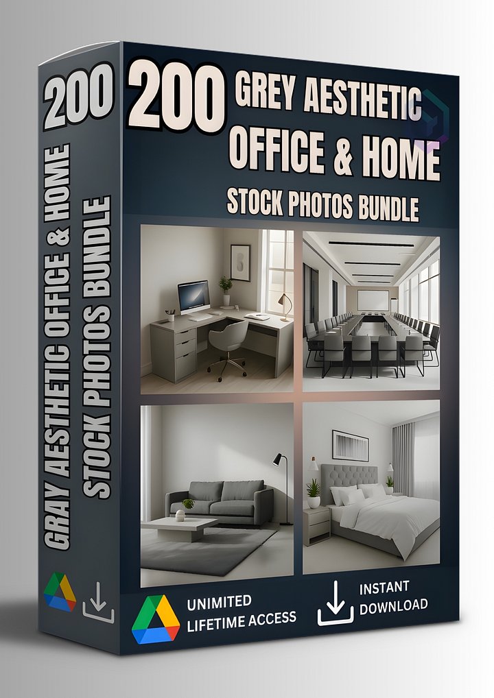 200 GREY AESTHETIC OFFICE & HOME STOCK IMAGES BUNDLE FOR MODERN INTERIORS product image (1)