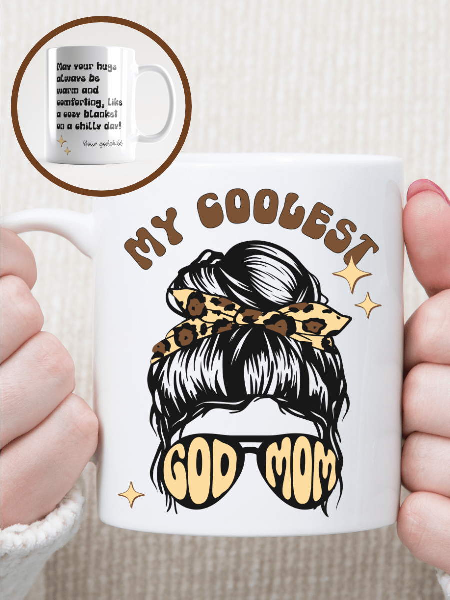 Retro groovy coffee mug, Godmother proposal, Birthday gift for godmom product image (1)