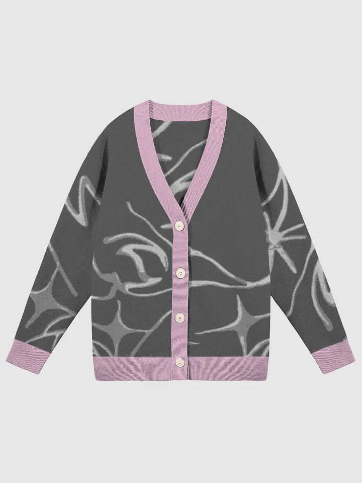 Grey Metallic Flower Knit Cardigan product image (1)