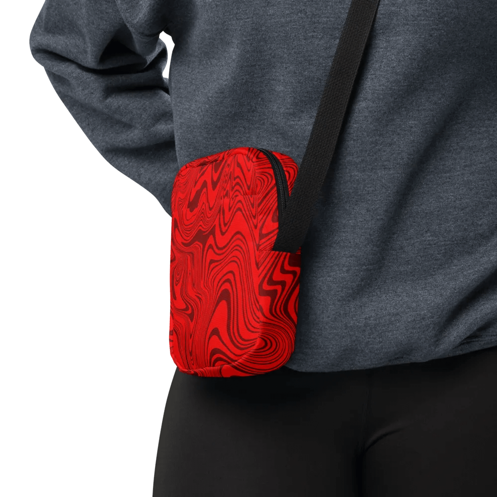 Utility Crossbody Bag - Abstract Red Swirls product image (5)