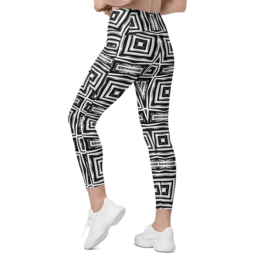 Abstract Monochrome Repeating Pattern All Over Print Ladies Leggings product image (19)