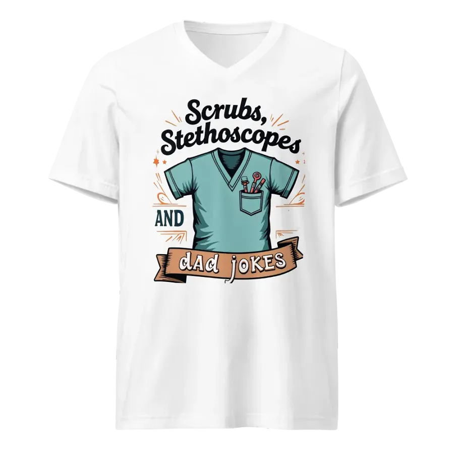 Stylish Scrubs & Dad Jokes V-neck tee product image (1)
