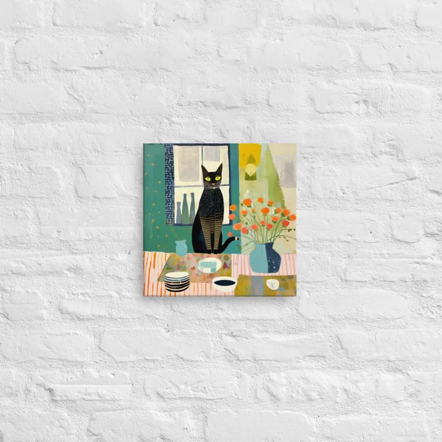Art2401-35 Eclectic Cat Still Life - Canvas Print - sm product image (9)