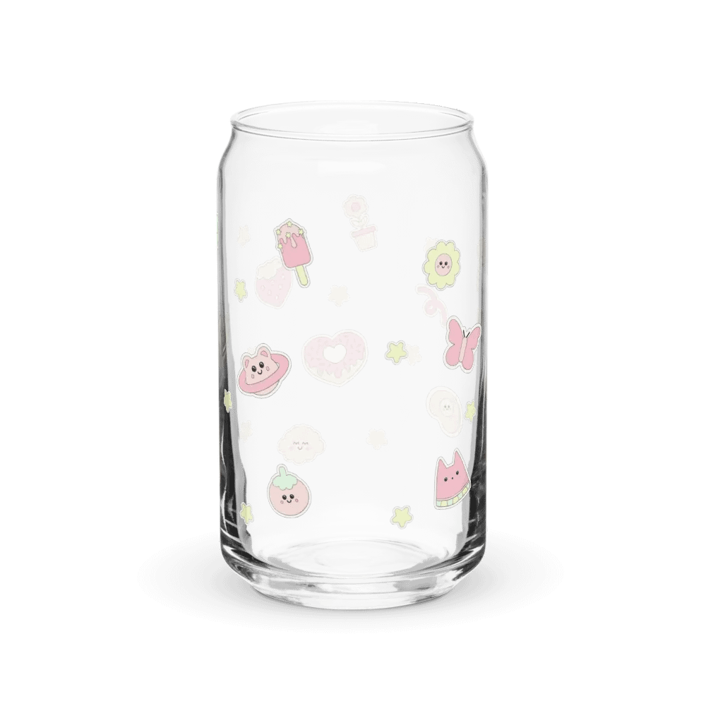 Kawaii Can-Shaped Glass - Pastel Doodles Edition product image (6)