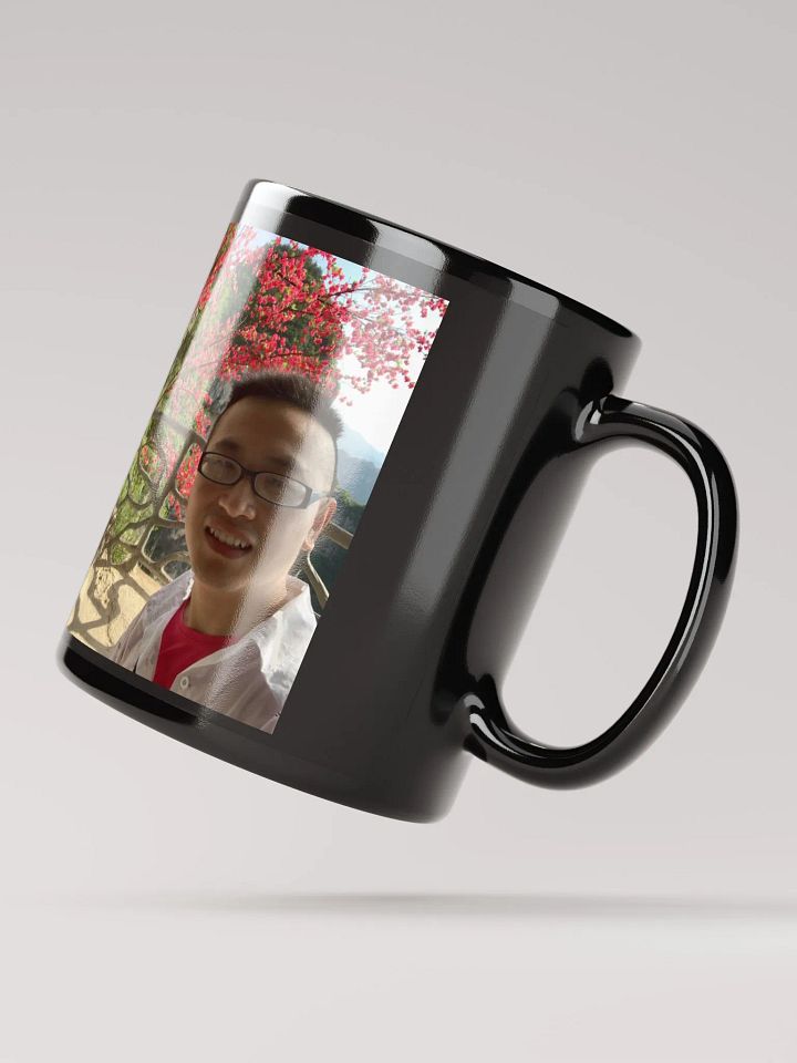 Black Glossy Mug：flower and mountain product image (3)